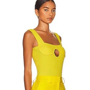 AKNVAS Fezco Rib Knit Tank Yellow Size Small NWT